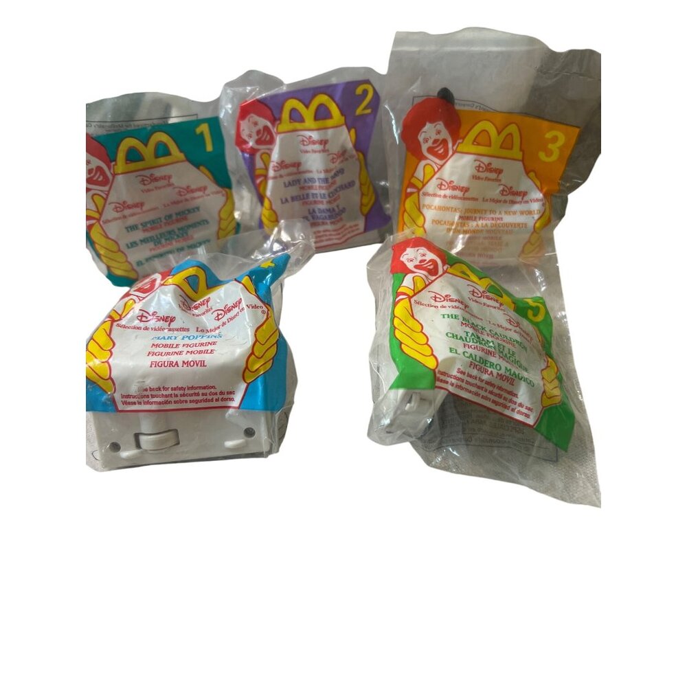 Disney McDonalds 1998 Video Favorites Mobile Figurines Set Of 5 New In Packaging